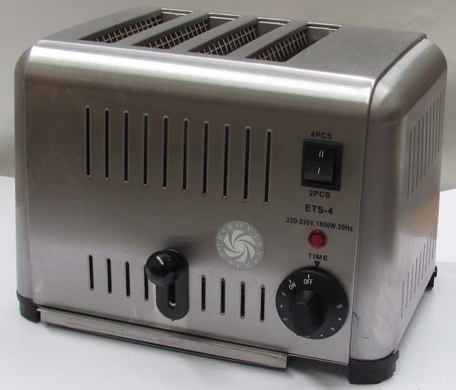 Vertical Pop Up commercial toaster with four wide slots